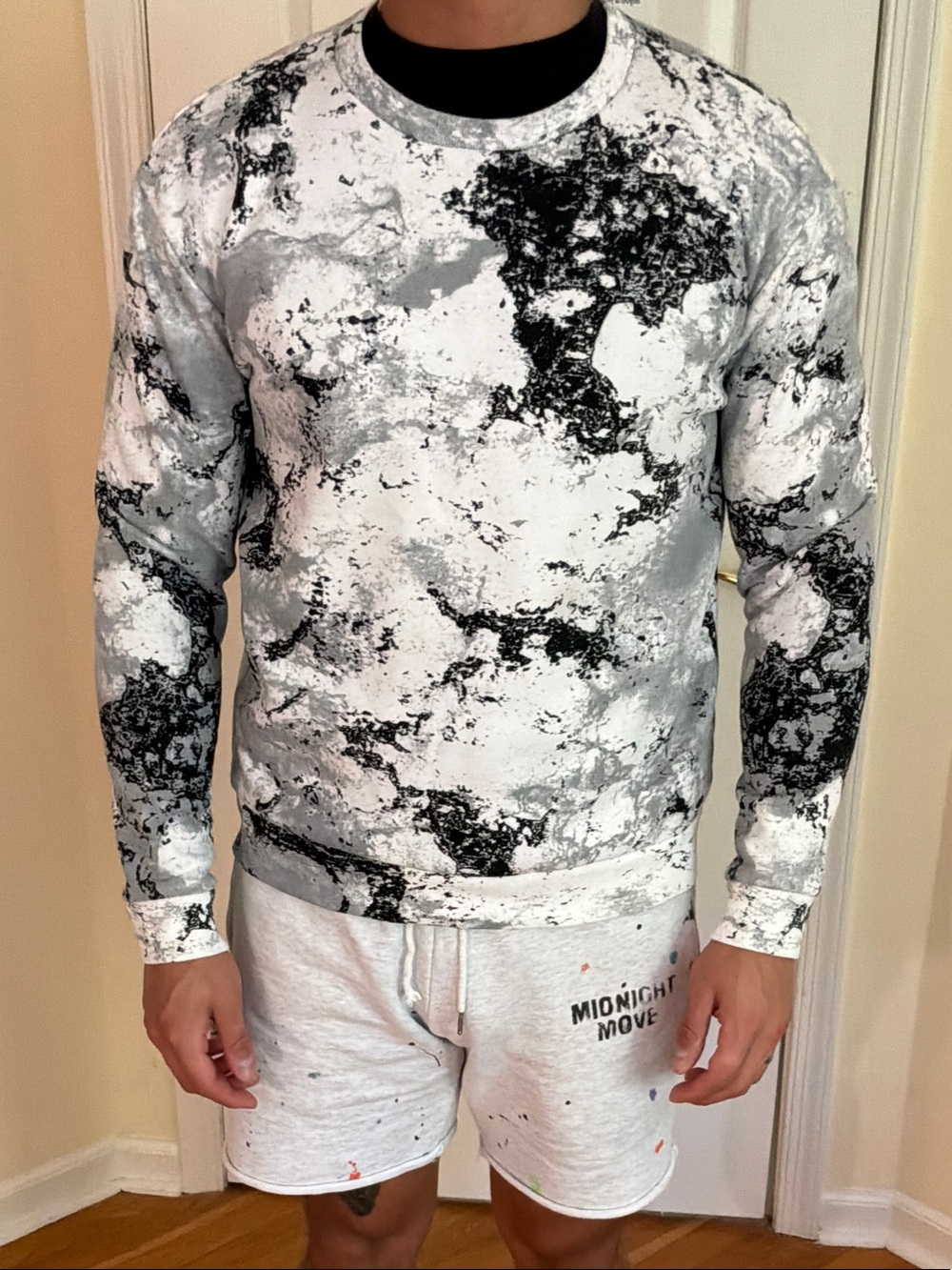 Hugo Boss Snowcam Crewneck Sweatshirt - White & Black Snow Camouflage